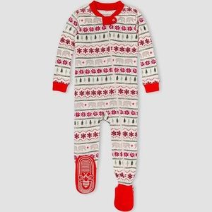 Burt's Bees Baby® Baby Fair Isle Organic Cotton Tight Fit Footed Pajama - Red